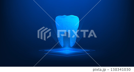Medical Technology, Dental Holographic Tooth Scan, Oral Health Innovation, Futuristic Medical Tech, AI Dentistry Vector Illustration Medical Technology, Dental Holographic Tooth Scan, Oral Health Innovation, Futuristic Medical Tech, AI Dentistry Vector Illustration 138341030