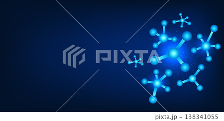 Nano technology innovation concept illustration, featuring molecular structures,nano circuit, and futuristic nanobots, representing modern technology solutions for medicine, energy, advanced materials 138341055