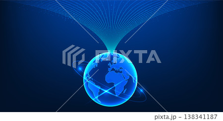 Global Submarine Cable Network Infrastructure, Undersea Internet Data Transmission, Worldwide Digital Connectivity, Fiber Optic Communication System, Ocean Network Technology Connecting Continents 138341187