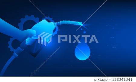 Technology background hand holding a fuel nozzle refueling a car, representing rising oil prices, energy crisis, fuel demand, global market volatility, the impact of geopolitical conflict on energy Technology background hand holding a fuel nozzle refueling a car, representing rising oil prices, energy crisis, fuel demand, global market volatility, the impact of geopolitical conflict on energy 138341341