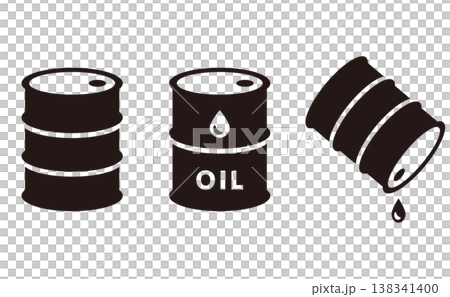 Simple icon set of oil drums 138341400