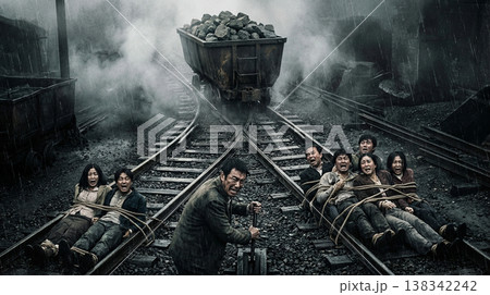 心理テスト　道徳や倫理観を問うトロッコ問題 138342242