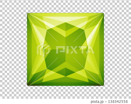 Princess-cut gemstone (yellow-green) 8/10 Princess-cut gemstone (yellow-green) 8/10 138342558