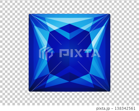 公主方形切割寶石（藍色）5/10 138342561