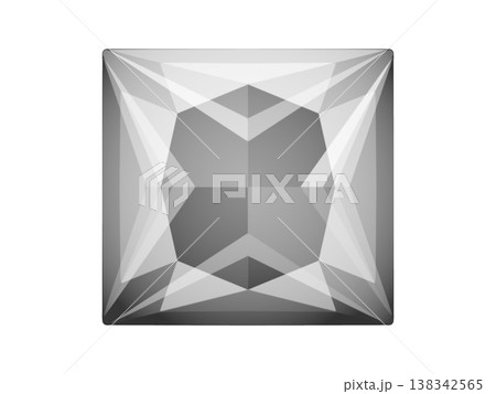 プリンセスカットの宝石（白）1/10 138342565