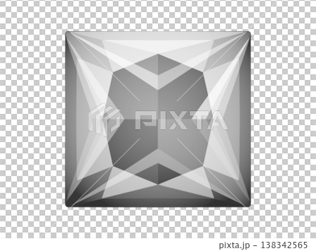 プリンセスカットの宝石（白）1/10 138342565