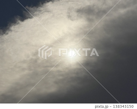 Dramatic Sun Disk Through Dark Overcast Clouds Dramatic Sun Disk Through Dark Overcast Clouds 138343150