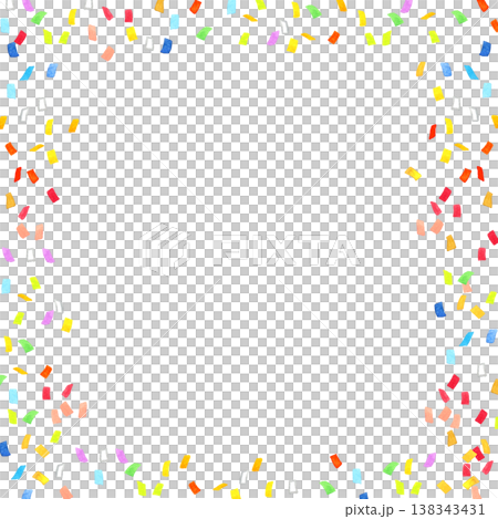 五彩繽紛的紙屑背景 - 手繪水彩插畫素材 138343431
