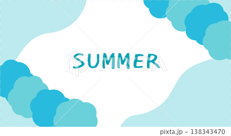 シンプルなブルーのバナーイラスト　夏バナー　夏の背景素材　抽象背景 138343470