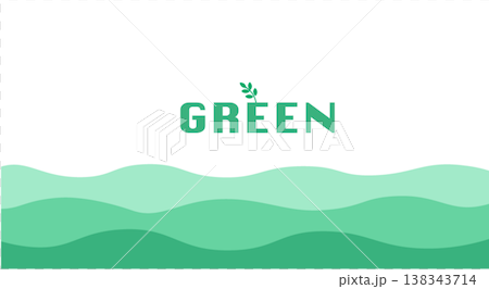 シンプルなブグリーンのバナーイラスト　夏バナー　夏の背景素材　抽象背景　春バナー　春の背景 緑 138343714