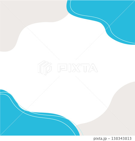 シンプルなブルーのバナーイラスト　夏バナー　夏の背景素材　抽象背景 138343813