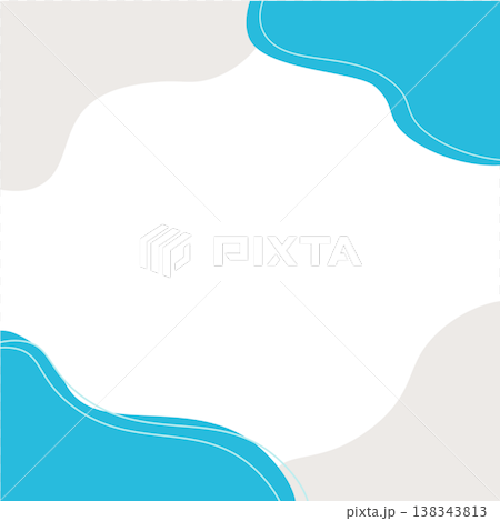 シンプルなブルーのバナーイラスト　夏バナー　夏の背景素材　抽象背景 138343813