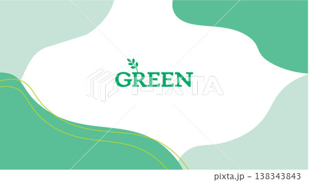シンプルなブグリーンのバナーイラスト　夏バナー　夏の背景素材　抽象背景　春バナー　春の背景 緑 138343843