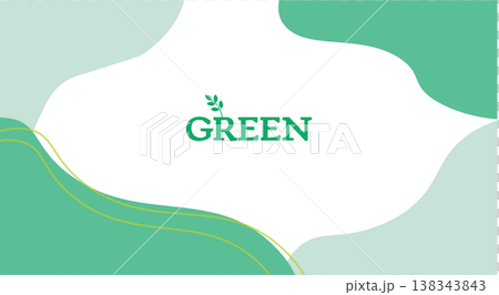 シンプルなブグリーンのバナーイラスト　夏バナー　夏の背景素材　抽象背景　春バナー　春の背景 緑 138343843