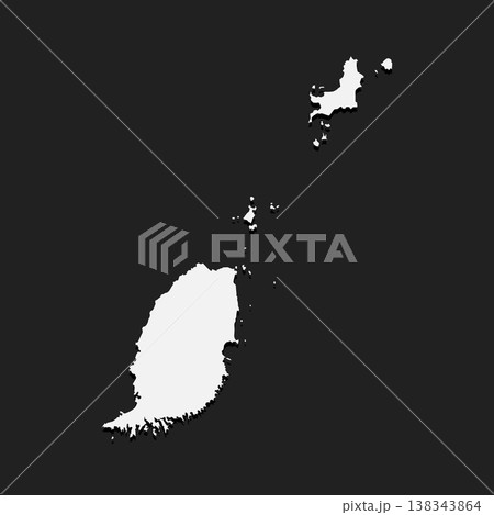 Map of Grenada, template Caribbean outline country 138343864