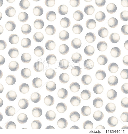 A seamless pattern featuring watercolor illustrations of pearls A seamless pattern featuring watercolor illustrations of pearls 138344045