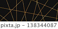 Minimal luxury gold background with straight chaotic lines and triangles. Asymmetric linear pattern 138344087