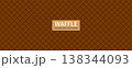 Realistic chocolate seamless waffle pattern. Ice cream cone bg. 138344093
