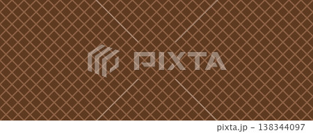 Chocolate waffle cone seamless texture. Brown wafer pattern. 138344097