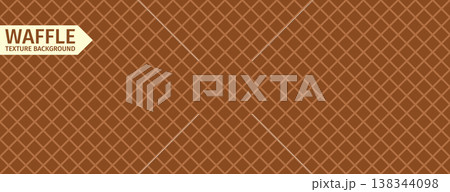 Seamless chocolate wafer waffle bg. Brown ice cream cone bg. 138344098