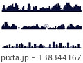 シンプルな街並みのシルエットイラストのセット　背景イラスト 138344167