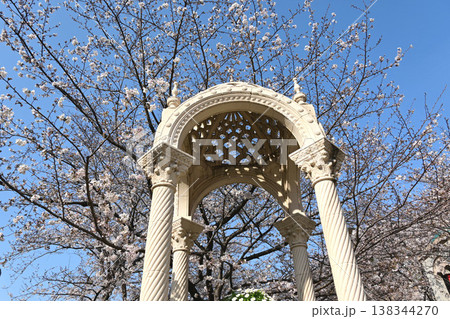 桜とオブジェ 138344270