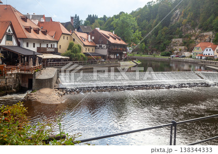 Vltava River Dam in Cesky Krumlov Vltava River Dam in Cesky Krumlov 138344333