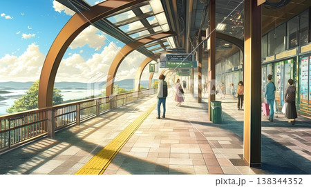 駅の構内の風景 138344352