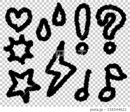 Icon set of symbols such as hearts and stars Icon set of symbols such as hearts and stars 138344622