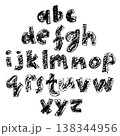 Hand Drawn Chalk Textured Letters. Vector Illustration. 138344956