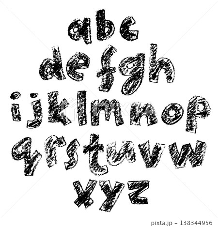 Hand Drawn Chalk Textured Letters. Vector Illustration. 138344956