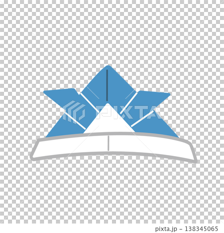 こどもの日の素材　折り紙の兜　イラスト　シンプルなイラスト　5月素材　子供の日 138345065