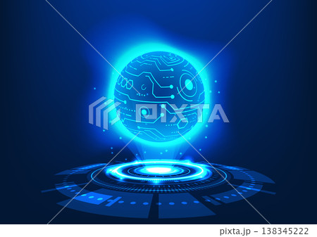 Modern technology hologram displays operating system information system smart technology It also helps to grow the business in a leap forward. 138345222