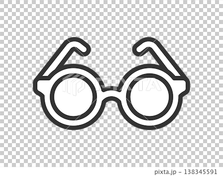 Illustration of a reading glasses icon (line drawing) Illustration of a reading glasses icon (line drawing) 138345591