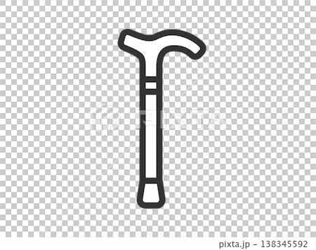 A simple illustration of a wand icon (line drawing). 138345592