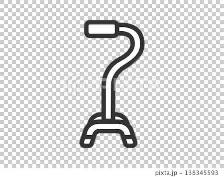 4点杖のアイコン（線画）のイラスト 138345593