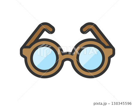 老眼鏡のアイコン(線画カラー)のイラスト 老眼鏡のアイコン(線画カラー)のイラスト 138345596