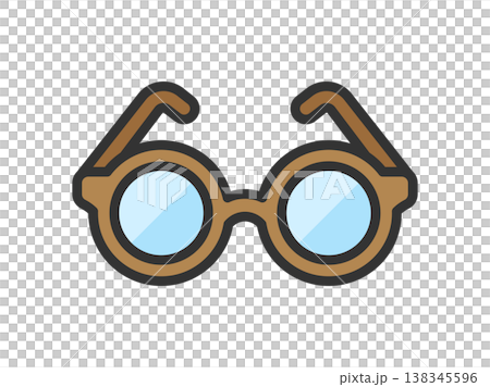 老眼鏡のアイコン(線画カラー)のイラスト 老眼鏡のアイコン(線画カラー)のイラスト 138345596