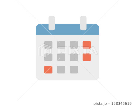 シンプルな、カレンダーのアイコンのイラスト 138345619