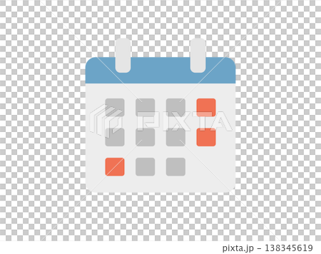 シンプルな、カレンダーのアイコンのイラスト 138345619