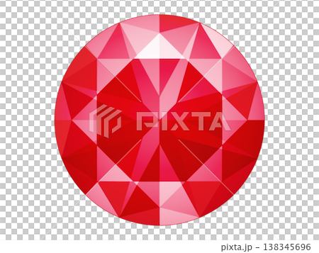 Round brilliant cut gemstone (red) 2/10 138345696