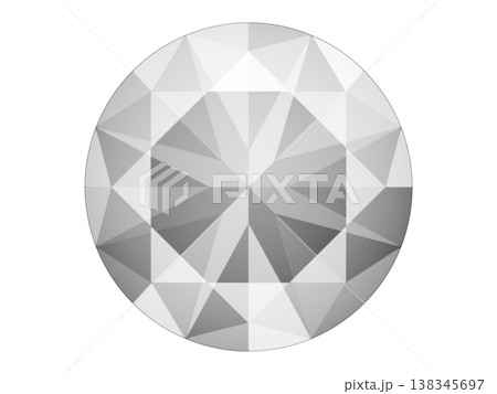 ラウンドブリリアントカットの宝石（白）1/10 138345697