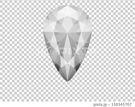 Pear-shaped brilliant-cut gemstone (white) 1/10 Pear-shaped brilliant-cut gemstone (white) 1/10 138345707