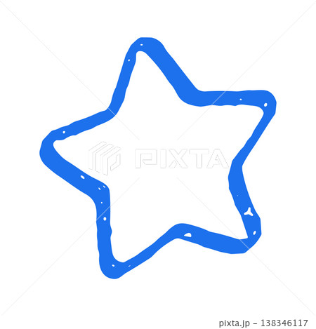 Rounded Five Point Star Shape Hand Drawn In A...のイラスト素材 [138346117] - PIXTA