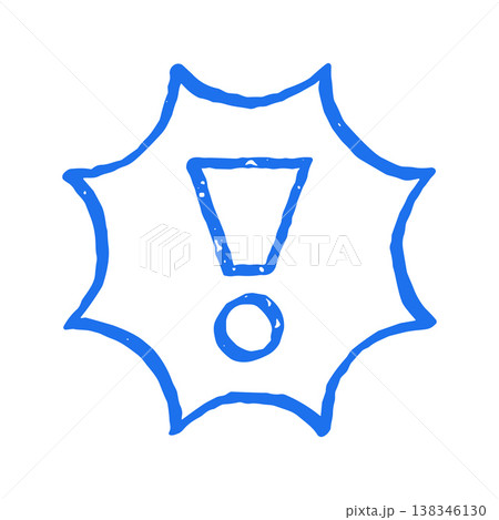 Exclamation Mark In A Starburst Hand Drawn Comic Style Vector Illustration 138346130