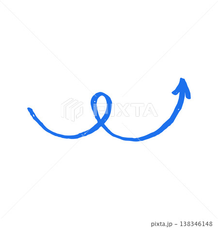 Looping Upward Arrow For Growth Hand Drawn In A Grunge Vector Illustration 138346148