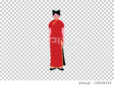 穿著漢服的女人插畫 穿著漢服的女人插畫 138346149