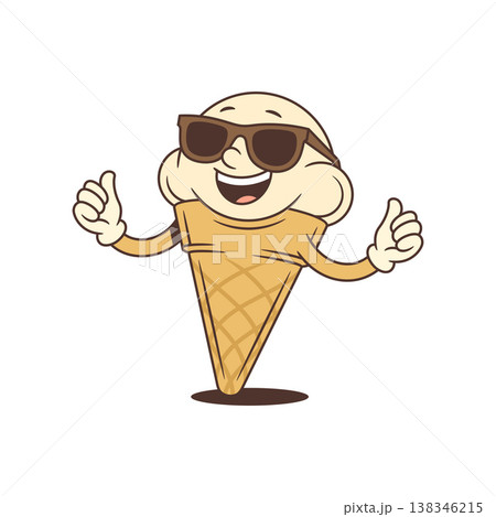 Cool Thumbs Up Ice Cream Cartoon Character Vector Illustration Cool Thumbs Up Ice Cream Cartoon Character Vector Illustration 138346215