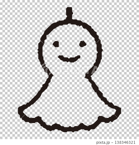てるてるぼうずの線画 てるてるぼうずの線画 138346321