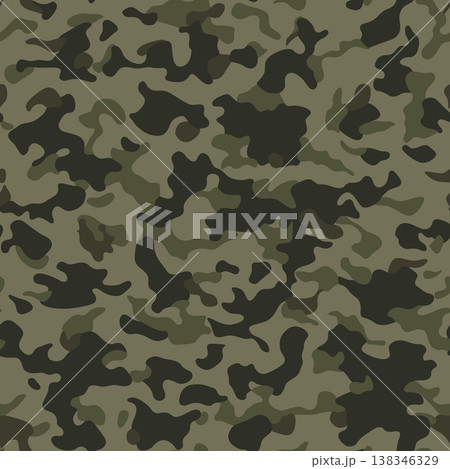 Military masking grid background of soldier khaki green camouflaging 138346329
